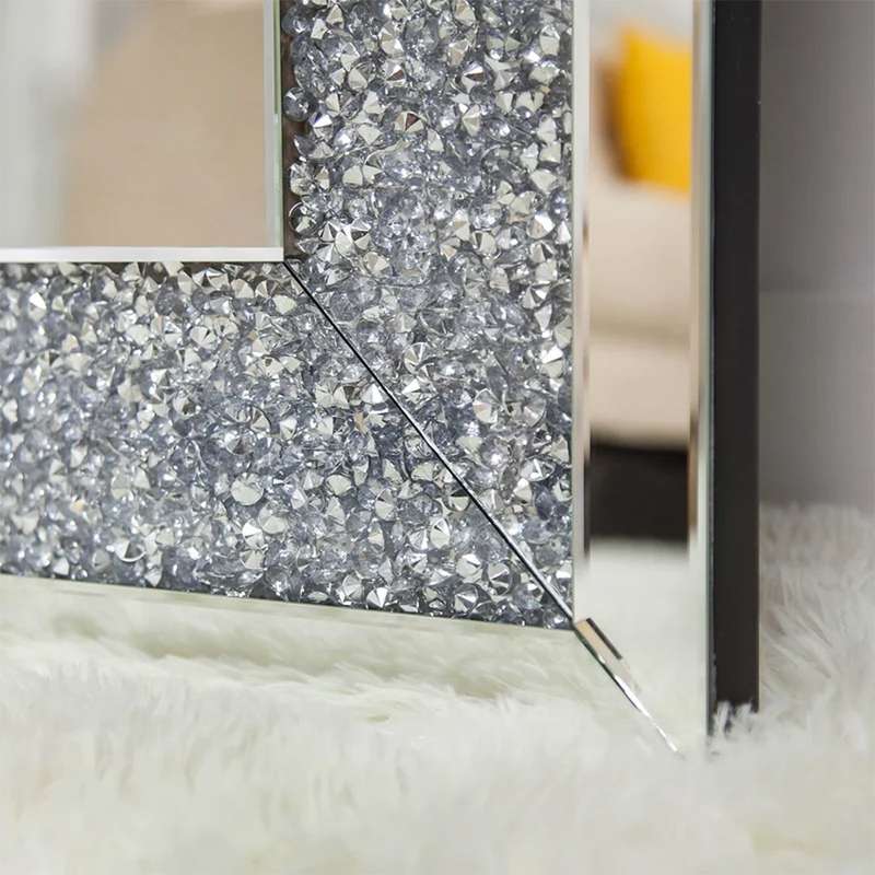 Crushed Diamond Large Rectangular Glass Mirror 2x1M Various Options
