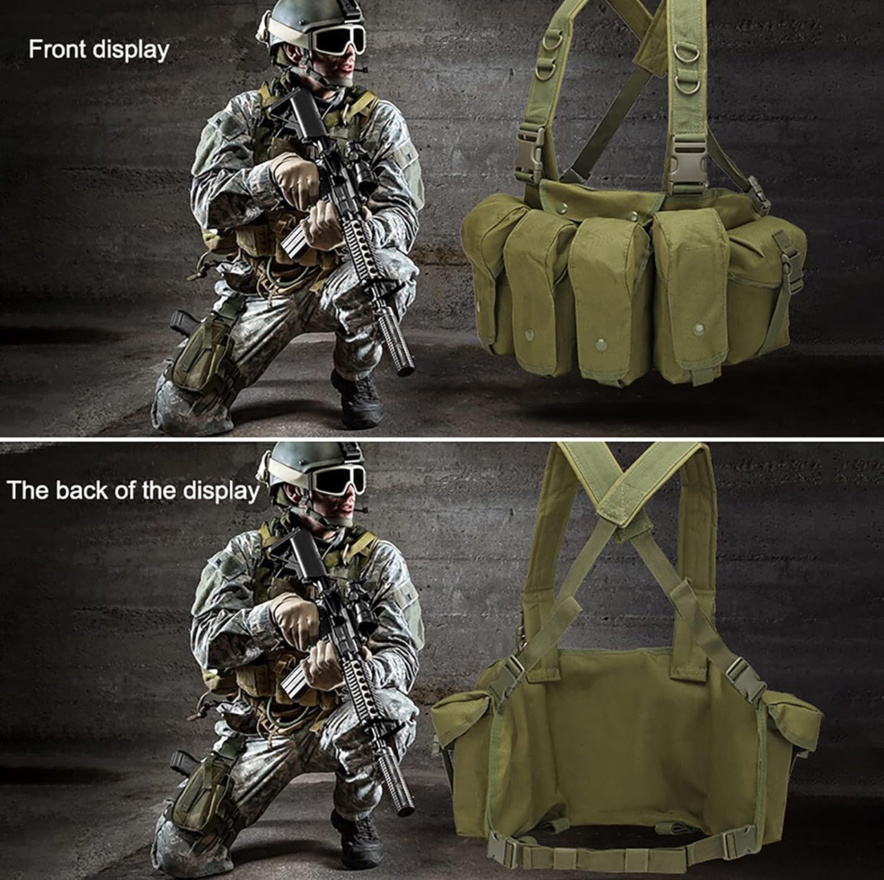 Lightweight Tactical Vest, Multi-Pocket Magazine Pouch, Outdoor Game Hunting Vest, Airsoft/Paintball Equipment, Men'S/Women'S Military Equipment Package,green