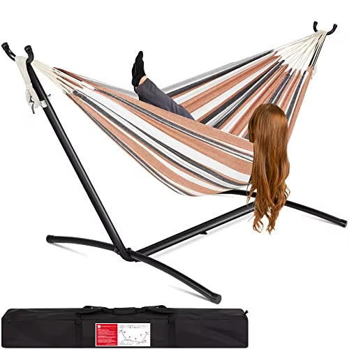 MHome 2-Person Hammock With Stand Brazilian-Style Outdoor Indoor