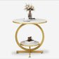 MFurn Luxury Side Table – Golden Metal Frame with Marble Surfac