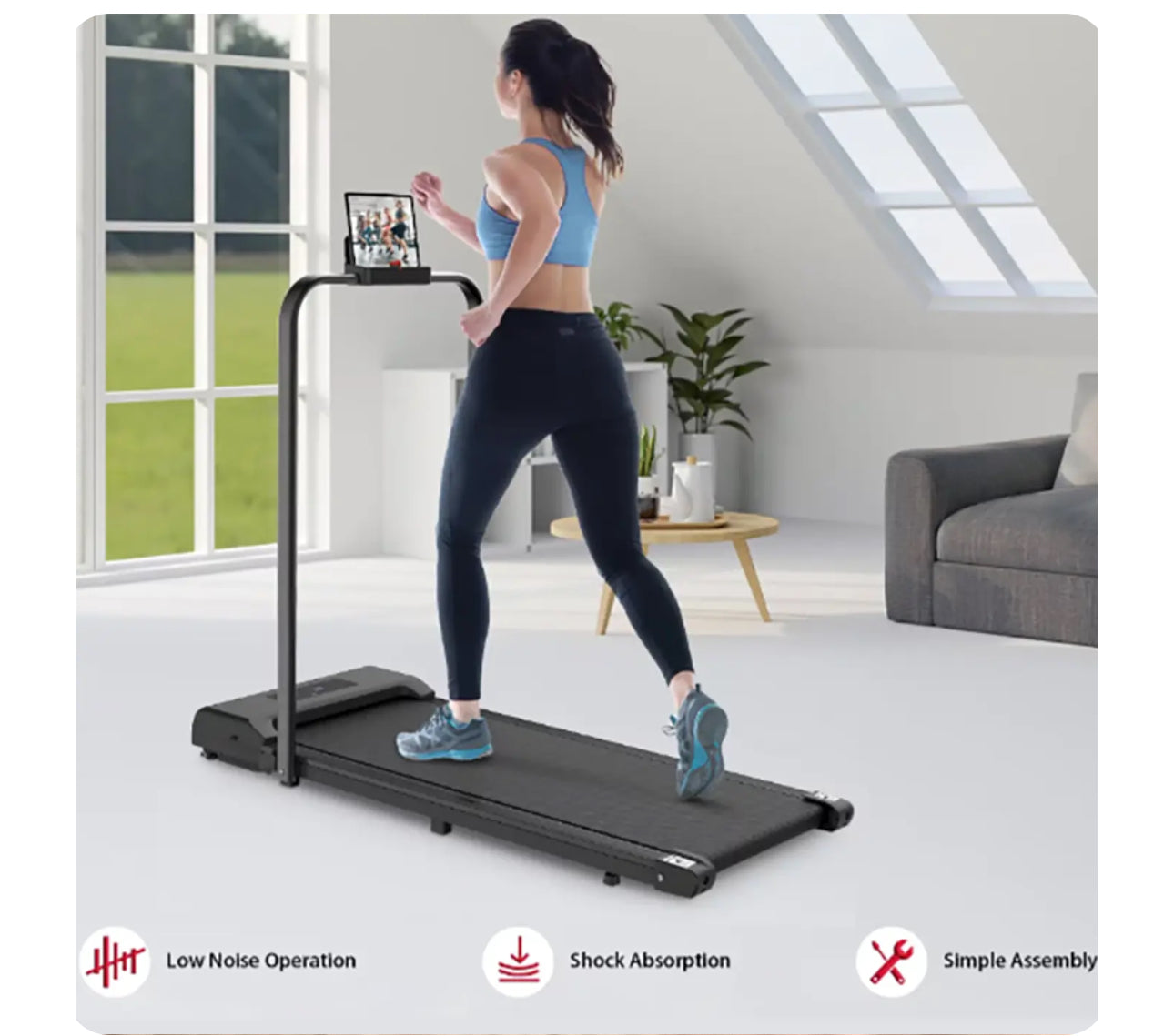 2-in-1 Foldable Treadmill Walking Pad for Home Office – Portable Under Desk Treadmill with LED Display, Remote Control, 2.5HP Quiet Motor, 300lbs Capacity, No Assembly Needed
