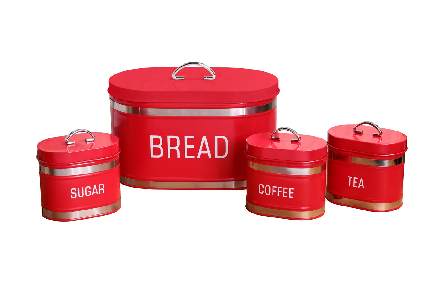 MHome 4pc Vintage-Inspired Kitchen Storage & BreadBin Set-Various Options