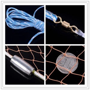 Easy Throw Cast Net Fishing Mesh Fishing Tackle, 1.2m