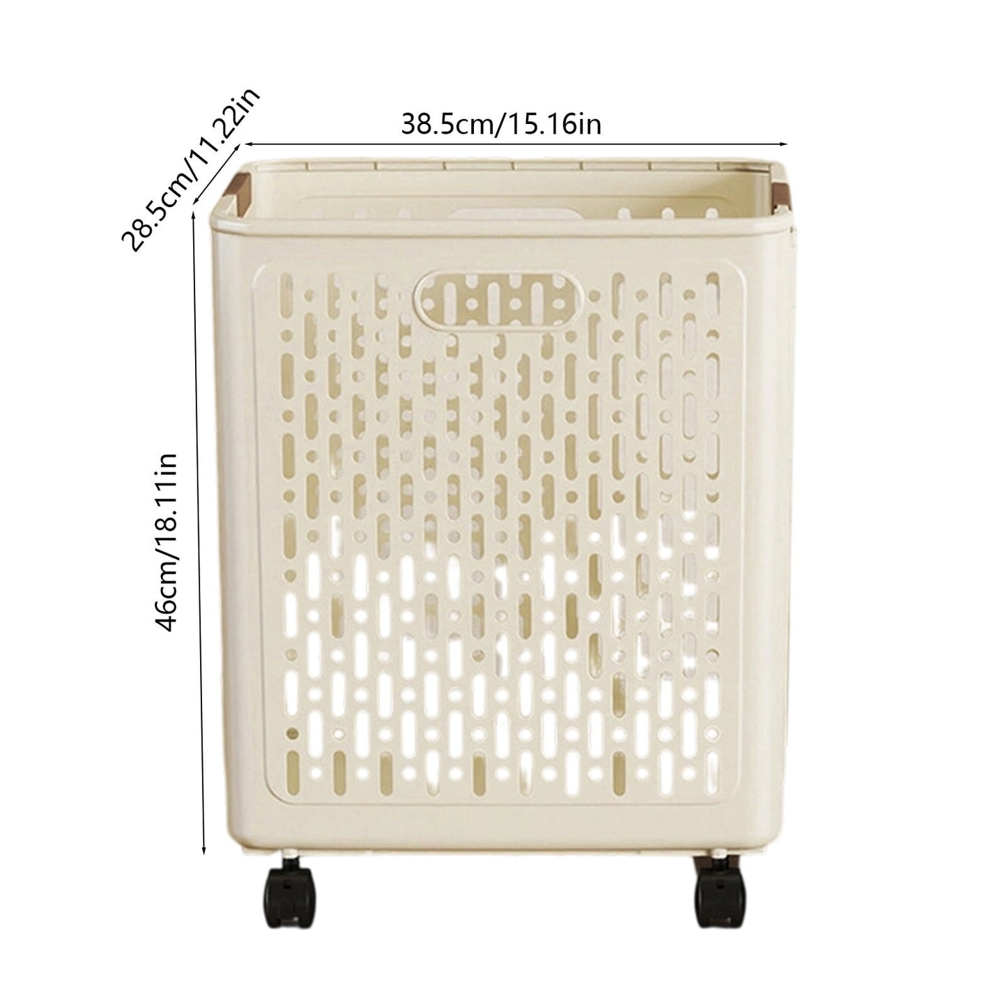 MHome Foldable Laundry Basket with Wheels & Handles, Collapsible Plastic Storage Bin For Clothes Toys,Space-Saving Organizer, Durable Ventilated Waterproof Laundry Cart