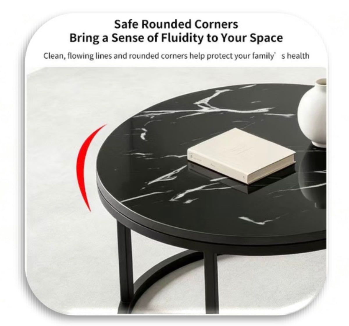 MFURN Round Nesting Table Set 2pc Sintered Top-Various Colours