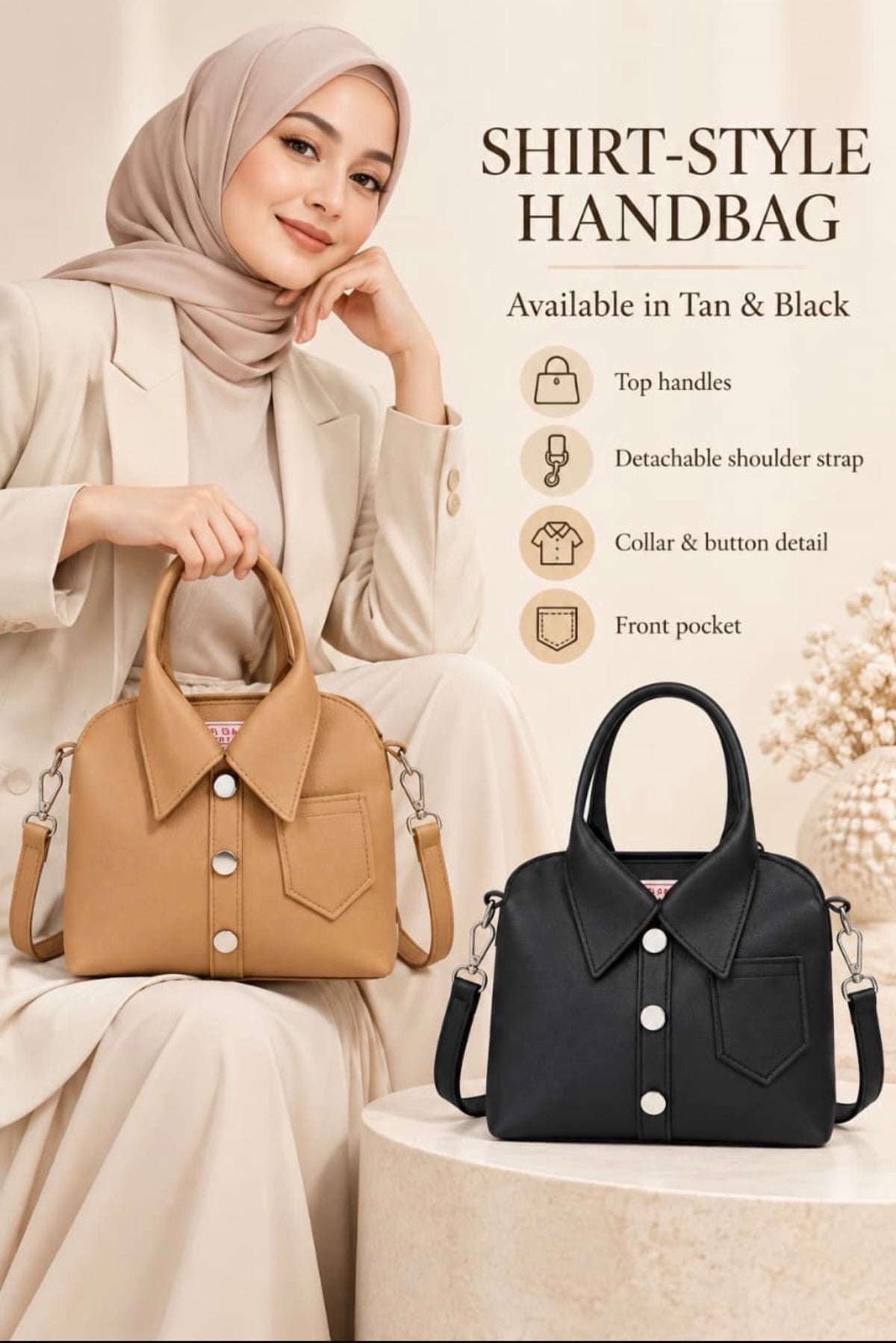 Trendy Shirt Shape Women Handbag Crossbody Shoulder Bag with Detachable Strap | Designer Fashion Top Handle Tote Purse for Girls & Ladies | PU Leather Casual Office Party Sling Bag