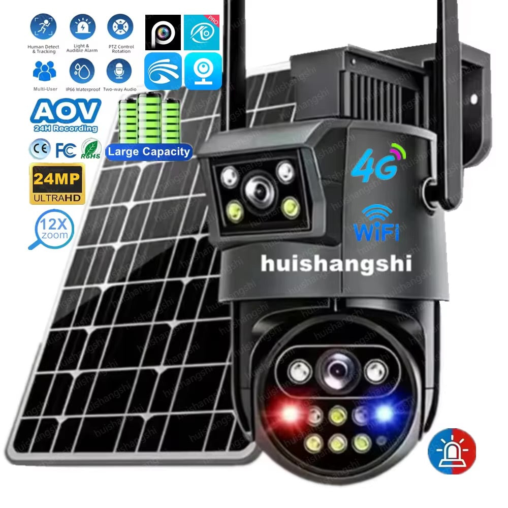 MHome Smart Solar Security Camera 2 Lens 4K