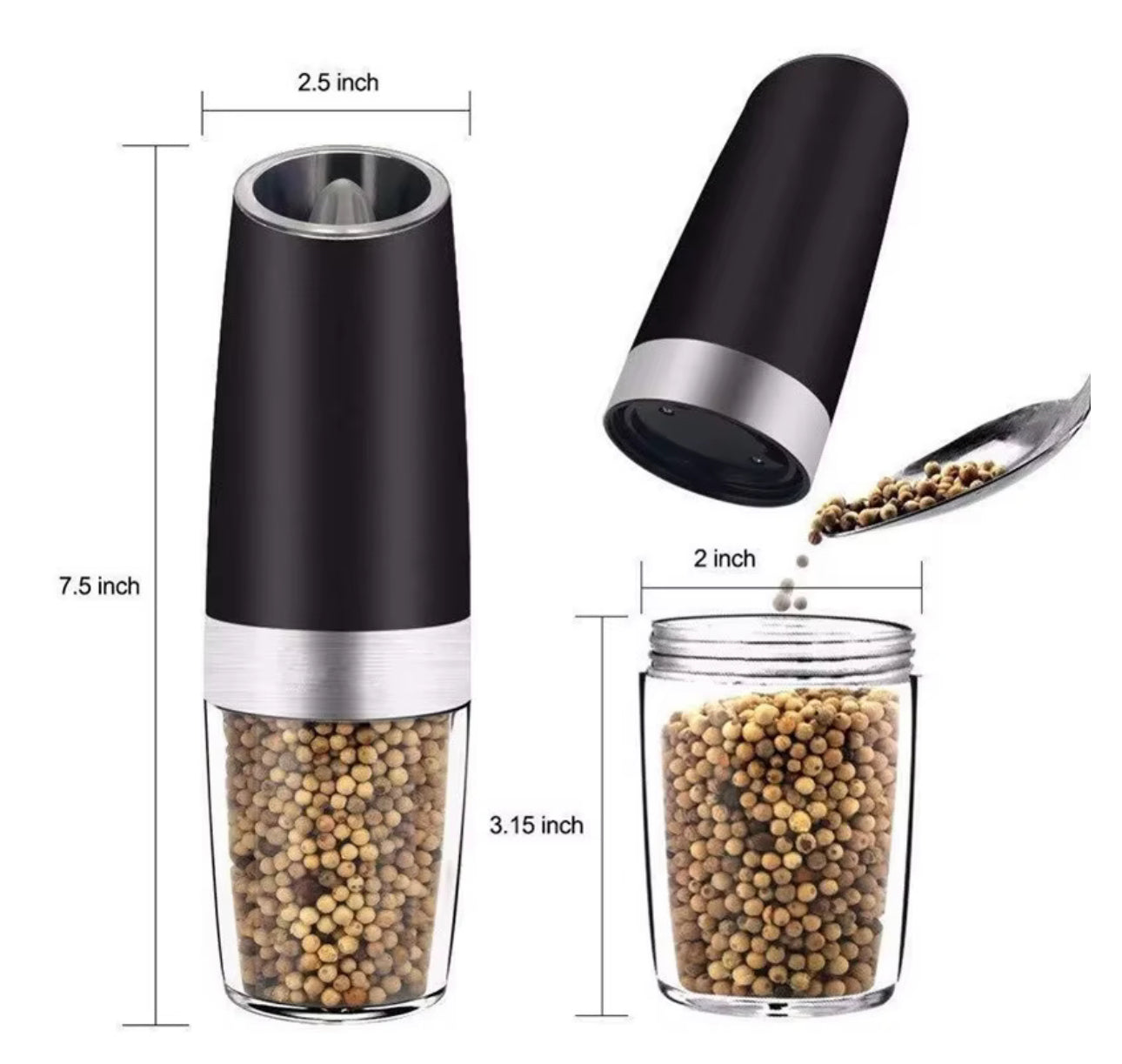 Gravity Electric Salt And Pepper Grinder (set)