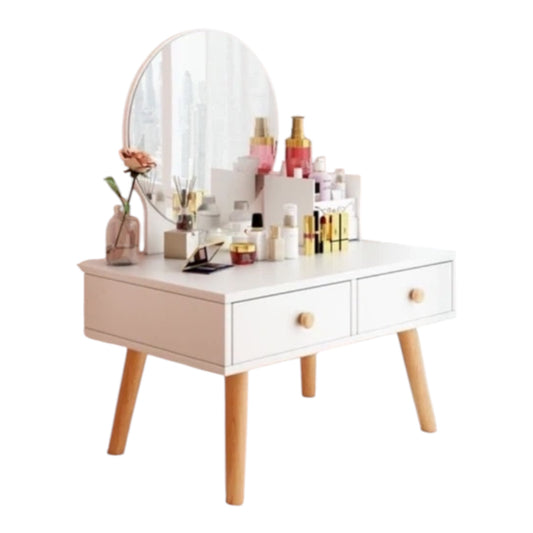 MFurn Vanity Table Makeup With Mirror  – White