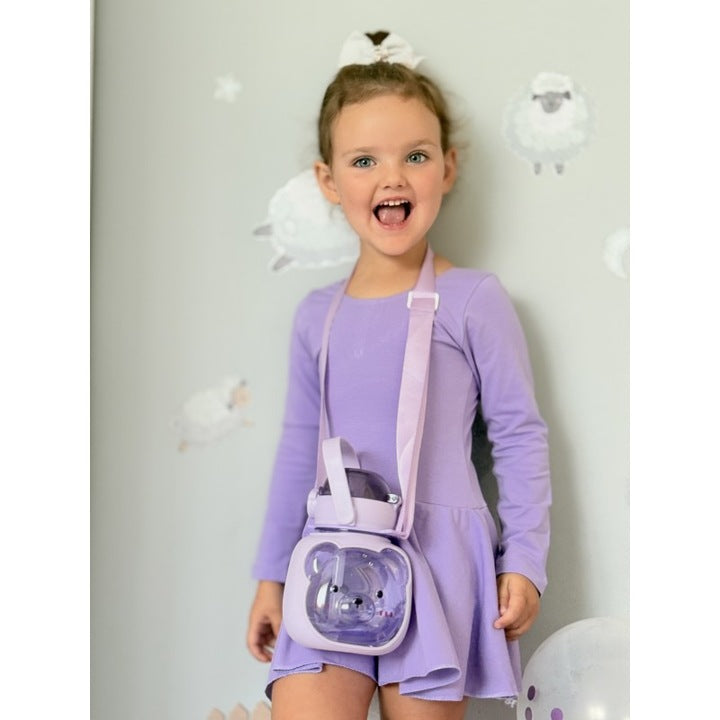 Children’s Drinking Bottle with Straw, Strap & Handle – Bear Design 500ml