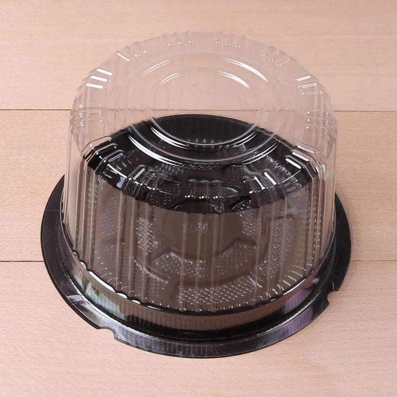 Round Plastic Box With Black Base 10pc Pack Various Options