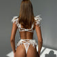 Erotic Sexy Lingerie Set| Women Lingerie Kinky Lingerie Set Mesh Feathers Lace Transparent Sexy -