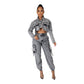 Ladies Denim Cargo Set 2pc