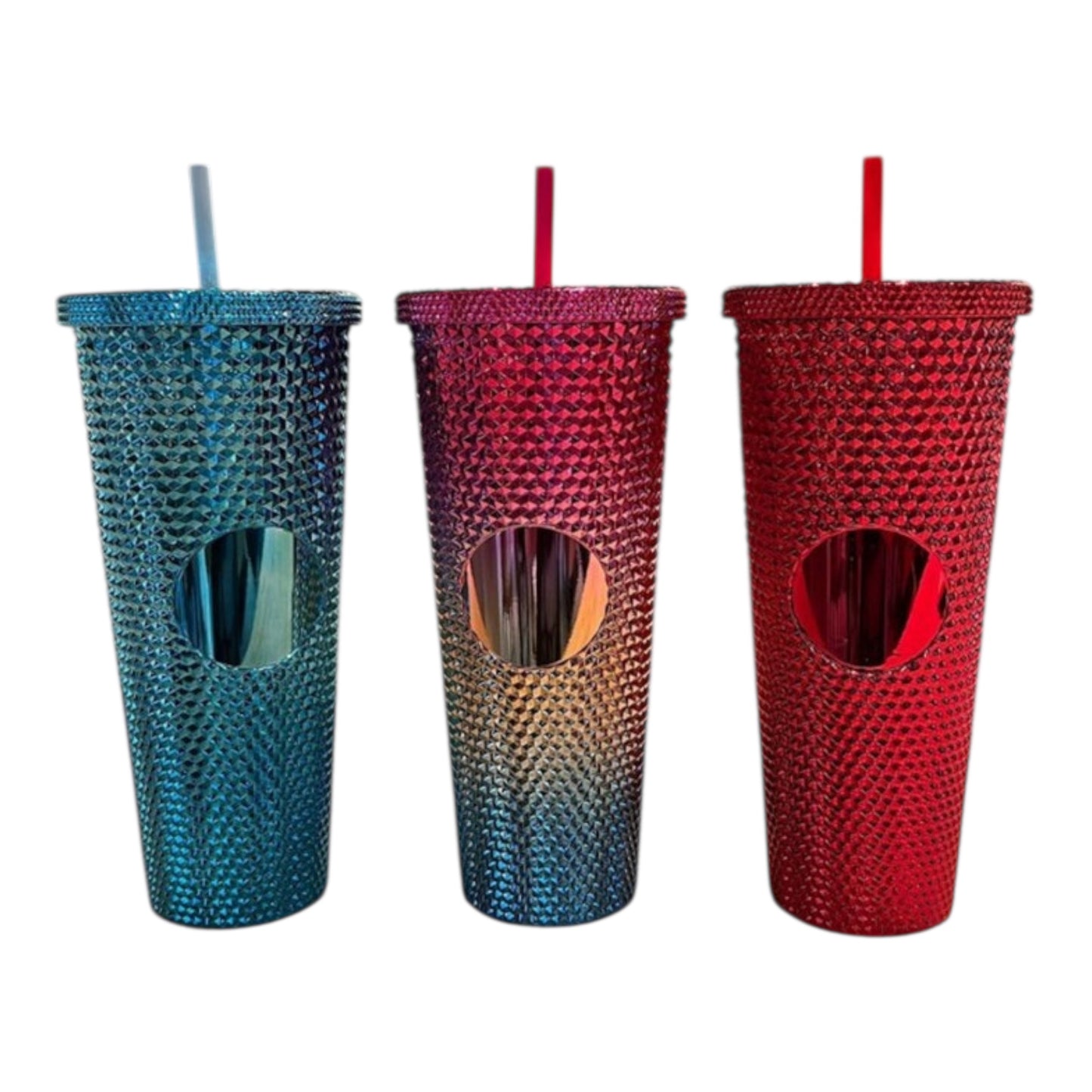 MHome Stylish Studded Double Wall Insulated Tumbler-Various Colours