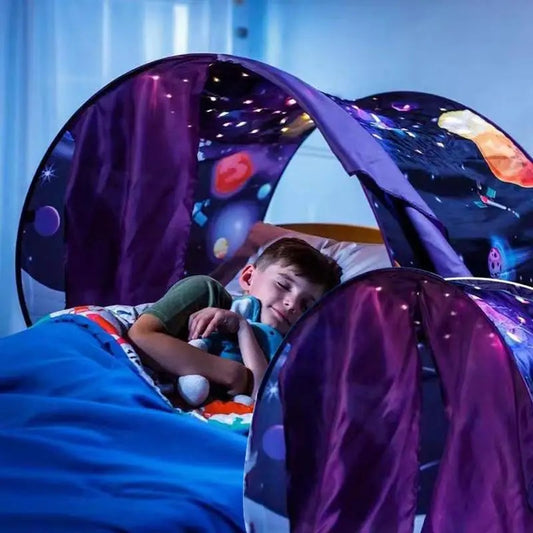 Starry Dream Tent Children Bed Folding Light Blocking Bed Mosquito Net Tent Easy To Assemble Fold Down Cartoon Design For Indoor