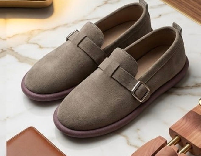 Ladies Suede Monk Strap Loafers-Various Colours
