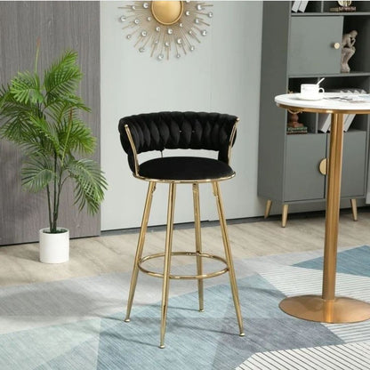 Bar Stools with Back and Footrest Counter Height Bar Chairs - Various Colours