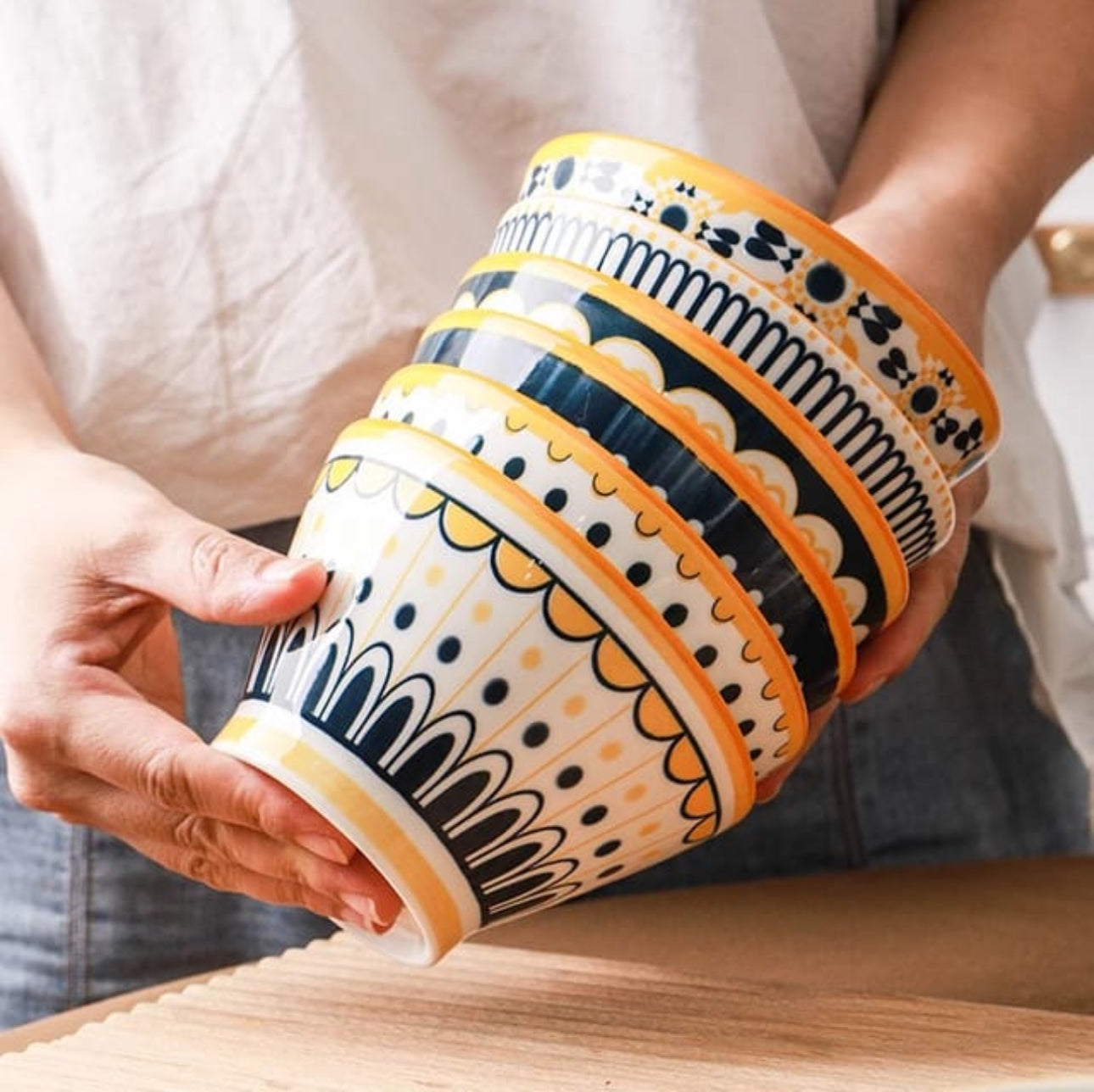 Ceramic Rice Bowl Set 4pc