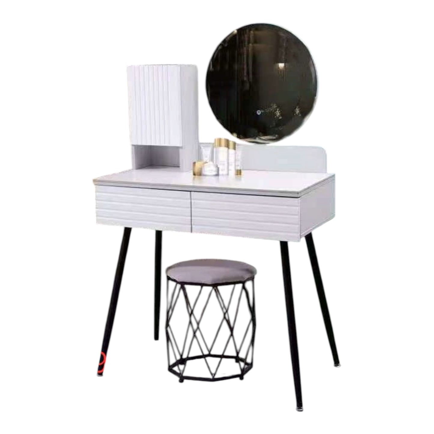 MFURN Modern Dressing Table/Chair With LED Mirror