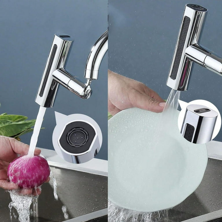Faucet Extender Bathroom Sink Swivel Attachment Anti Splash -Rain Type
