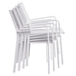 MFurn Zanele Inspired White 6pc  Outdoor Dining Set With Aluminium Frame Inc Umbrella+Base