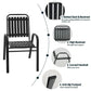 MFurn Dwight 3-Piece Outdoor Bistro Patio Set – Metal & Glass Table with 2 Chairs (Black)