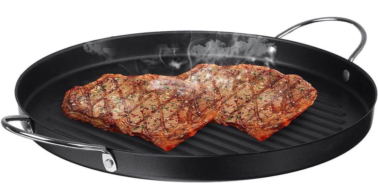 30cm Non-Stick Korean BBQ Grill Pan – Smokeless Round Frying Plate for Gas Stove & Outdoor Grilling