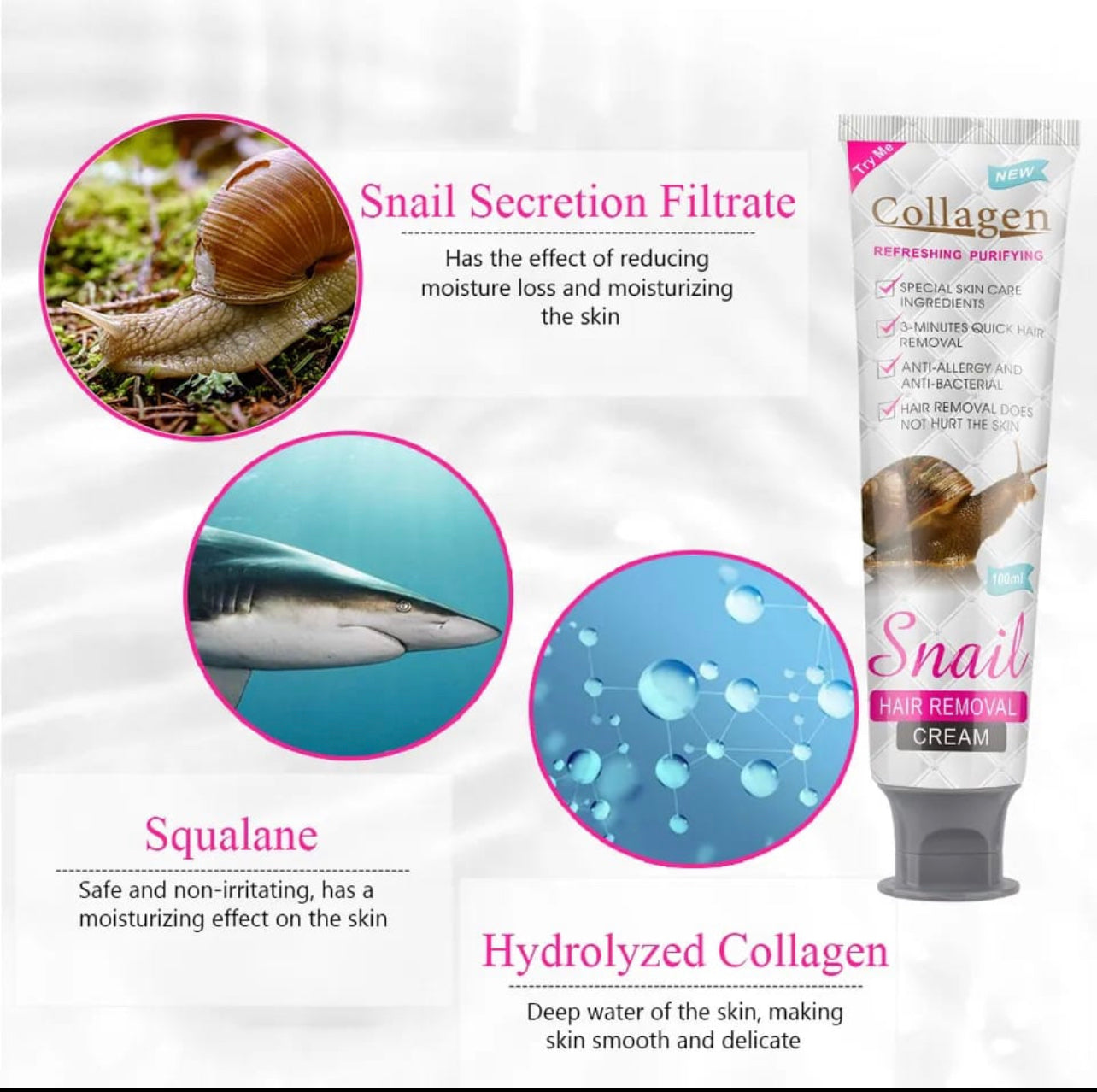 Snail Hair Removal Cream With Collagen