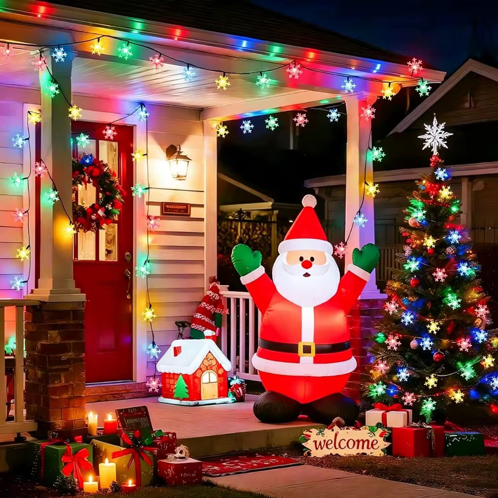 MHome Solar Snowflake String Lights 8 Modes Waterproof Outdoor For Garden Patio Christmas Decoration-20LED 5M
