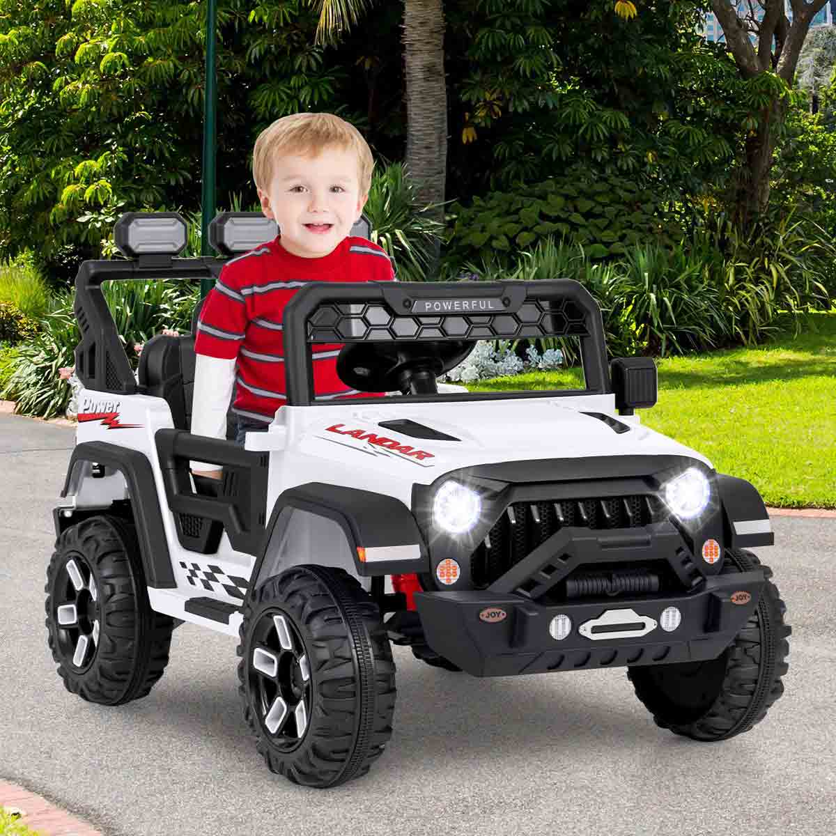 MTech 12V Kids Ride on Jeep with Remote Control and Wireless Connection-White