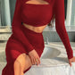 Elegant Sexy Ladies CropTop & Skirt 2pc