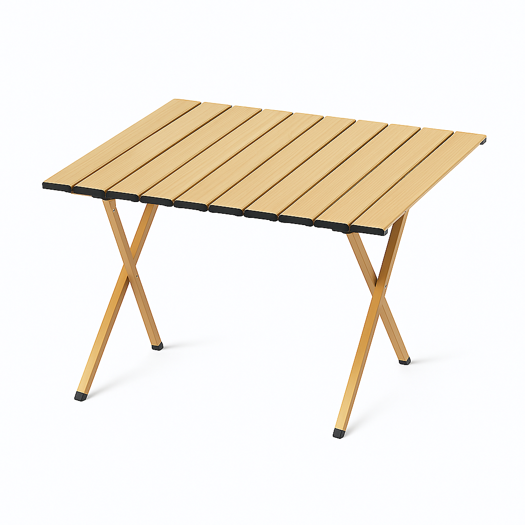 MFurn Wood Grain Outdoor Folding Table – Portable Camping & Picnic Table