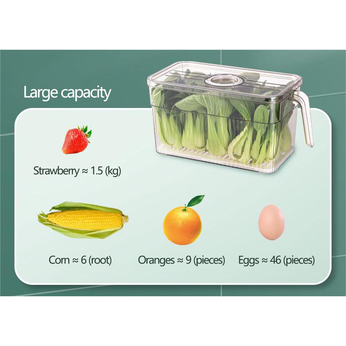 MHome Refrigerator Storage Box with Lid & Handle – Fresh Keeping Fridge Organiser