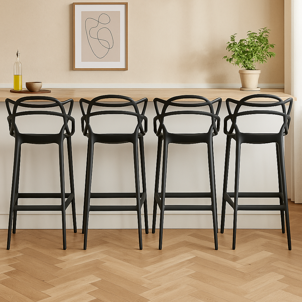 MFurn Modern Designer Bar Stool - Sleek Polypropylene Frame - Contemporary Bar Seating