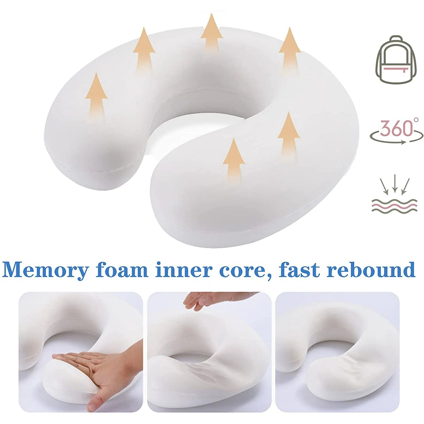Premium U-Shaped Travel Neck Pillow – Soft Memory Foam Comfort (Multiple Colours)