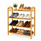 MHome 4-Tier Bamboo Shoe Rack – Natural Bamboo Shoe Storage Organiser