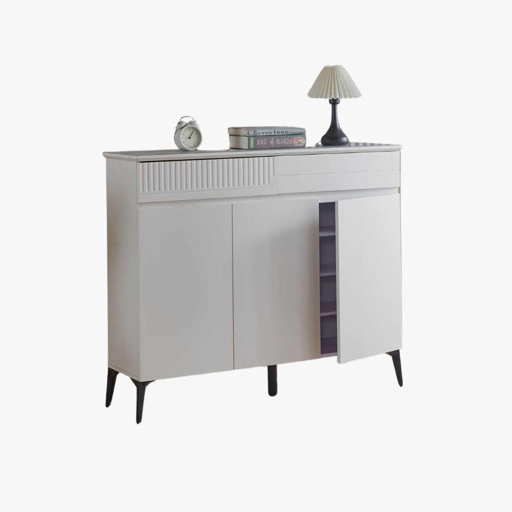 MFurn 3-Door White Shoe Cabinet – Modern Entryway Storage Solution