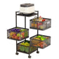 MHome 4-Tier Square Storage Rack With Wheels – Carbon Steel
