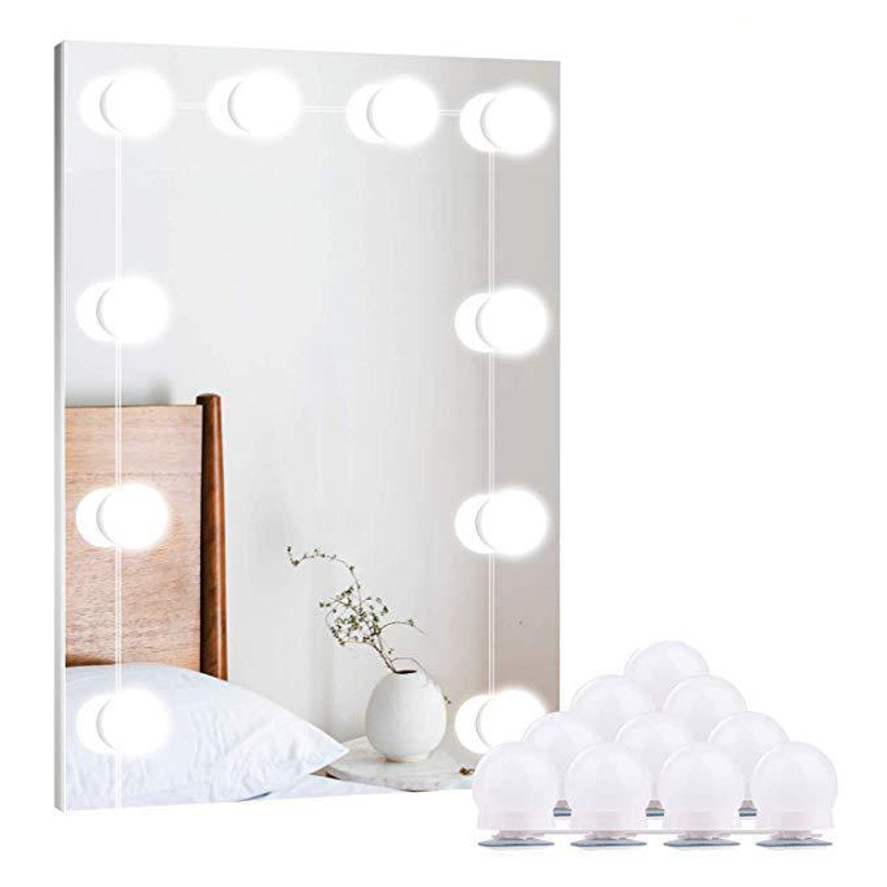 USB Powered White + RGB LED Mirror Bulbs String Light