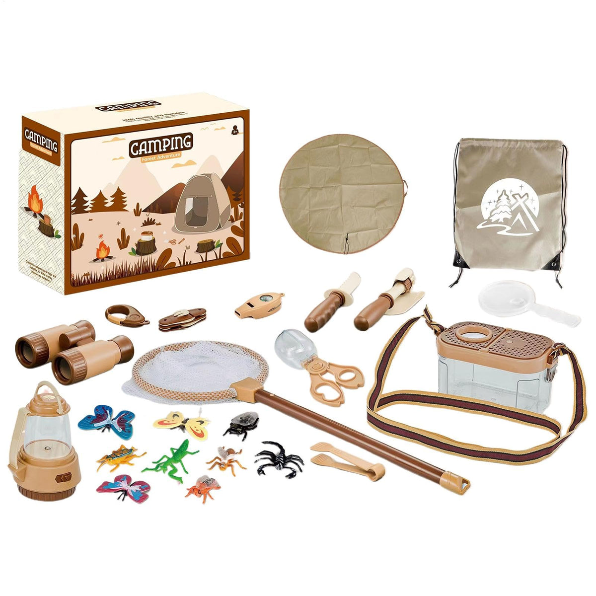 Pretend Play Camping Set Kids Outdoor Campfire Toy Camping Gear Toys for Children Picnic Utensils Toy Set Realistic Campfire Toy for Kids Outdoor Play Camping Toys Kids Camping Toy Set Pretend Play
