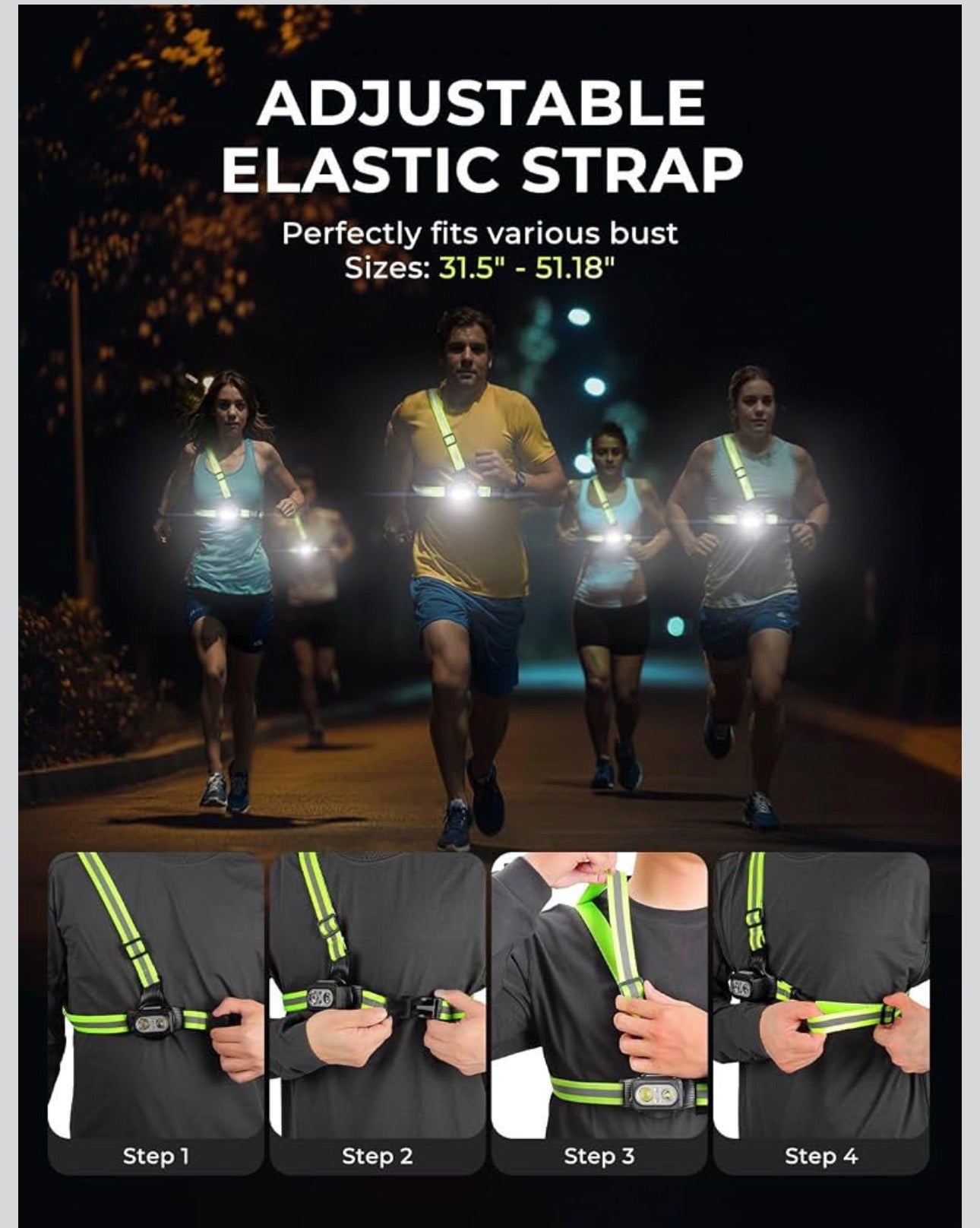 MTech Rechargeable Running Vest Headlamp