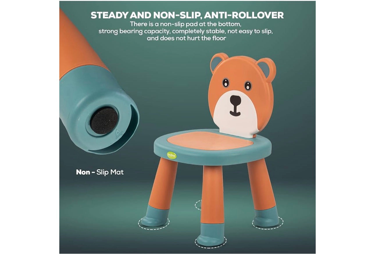 Teddy Baby Chair for Kids Study Table Chair with Non-Slip Base & High Backrest | Booster Seat for Baby | Home School Kids Chair for Baby Toddlers 1 to 5 Years Boys Girls
