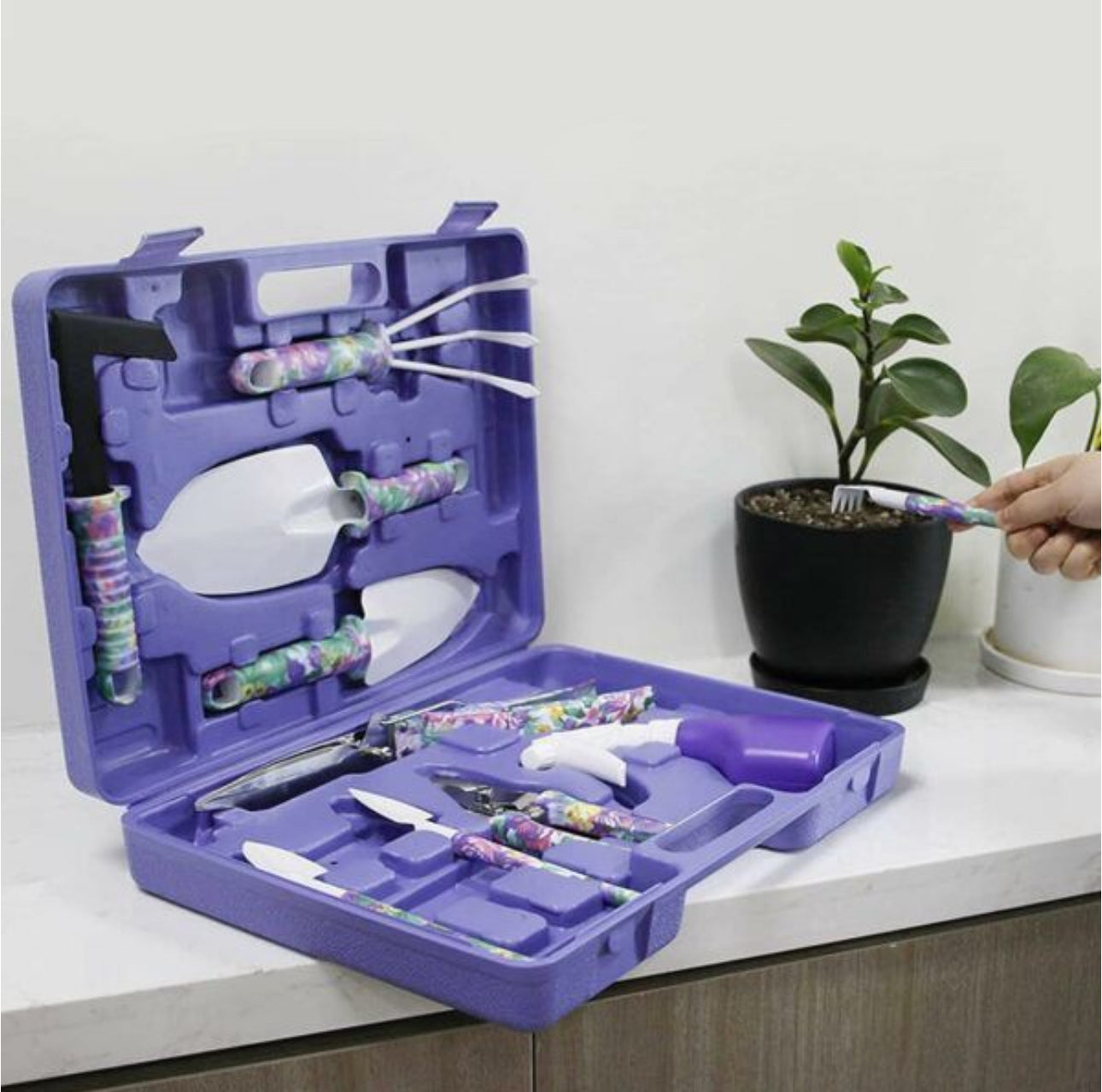 Gardening Tools with Purple Floral Print Gardening Gifts for Women 10pc  & 5pc Sets
