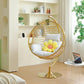Classy Swing Chair Gold In Colour White Cushions