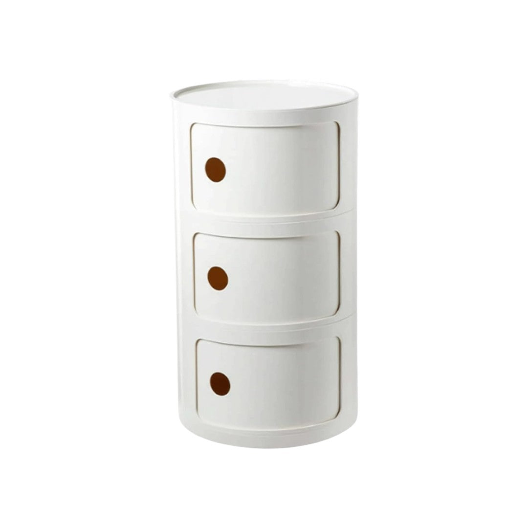 MHome 3 Tier Rounded Cabinet – Detachable Round Nightstand & Lightweight End Table with Storage