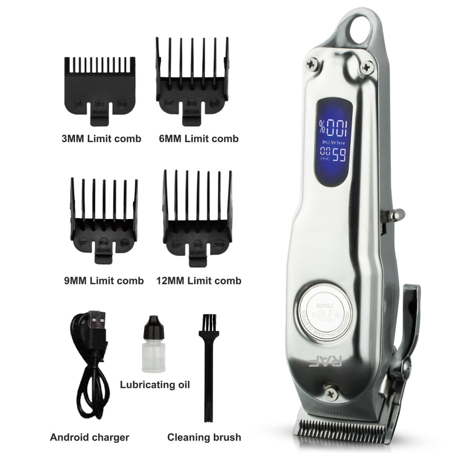 RAF Professional Electric Hair Clipper | High Power Machine | length Adjustment | Stainless Steel Blade Rechargeable