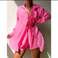 Casual Outfits for Women 3Piece Sets Office Work Beach Holiday Plain Color Shirt Suit Loose Sun Suit Casual Beach Swimsuit Cover up.