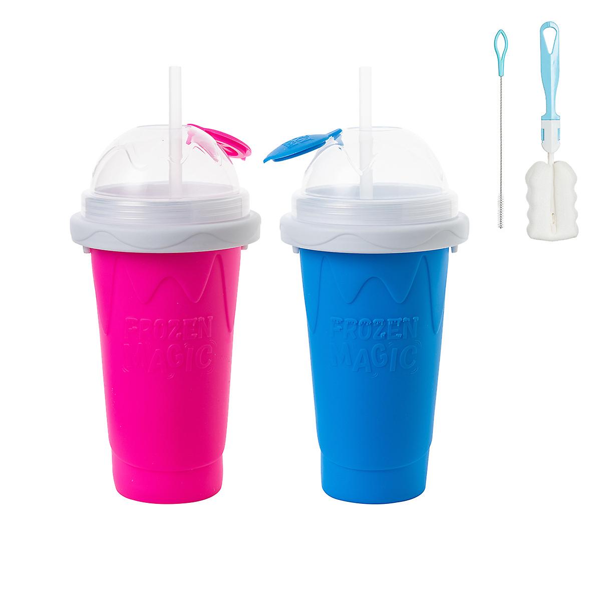 Straw And Spoon Ice Making Cup