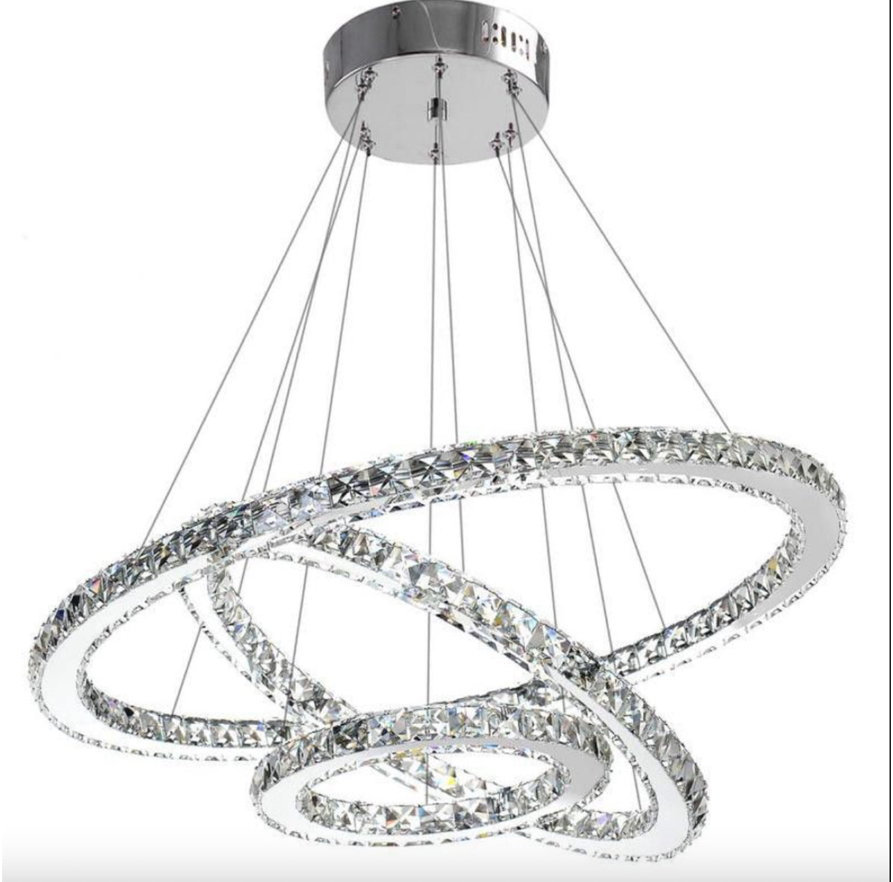 Crystal Chandelier Light Three Rings
