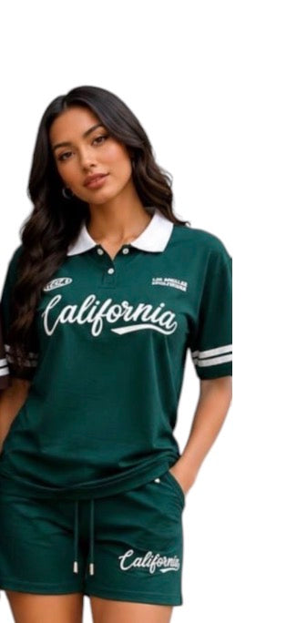 Ladies Trendy “California” T’s & Short Set 2pc